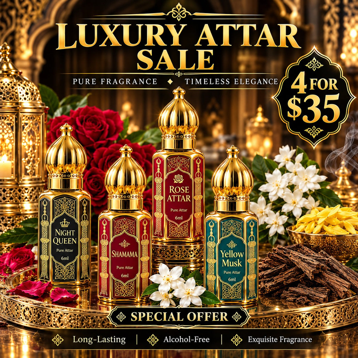 4 x 6ml Premium Attar